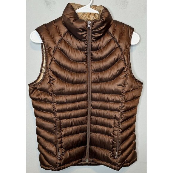 Bernardo Goose Down Vest Small Brown Women’s Quilted - Picture 1 of 8